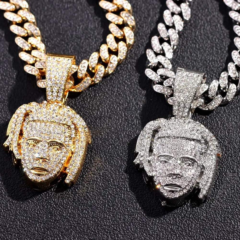 Ожерелье из кубинской панцирной цепи с портретом в американском стиле хип-хоп 13