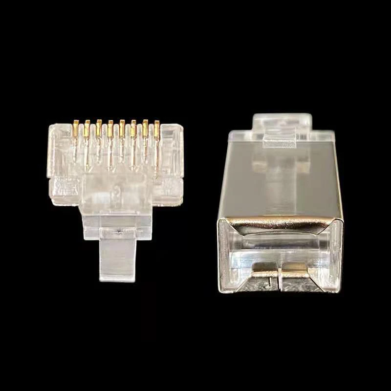 

10Pcs Cat6 8-Pin RJ45 8P8C Shielded Stranded Crimp Modular Plug Connector