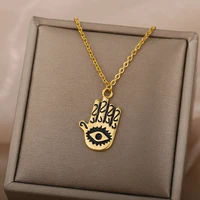 goth the eye of evil necklace for women men hand pendant choker necklace collar chain grunge jewelry gift