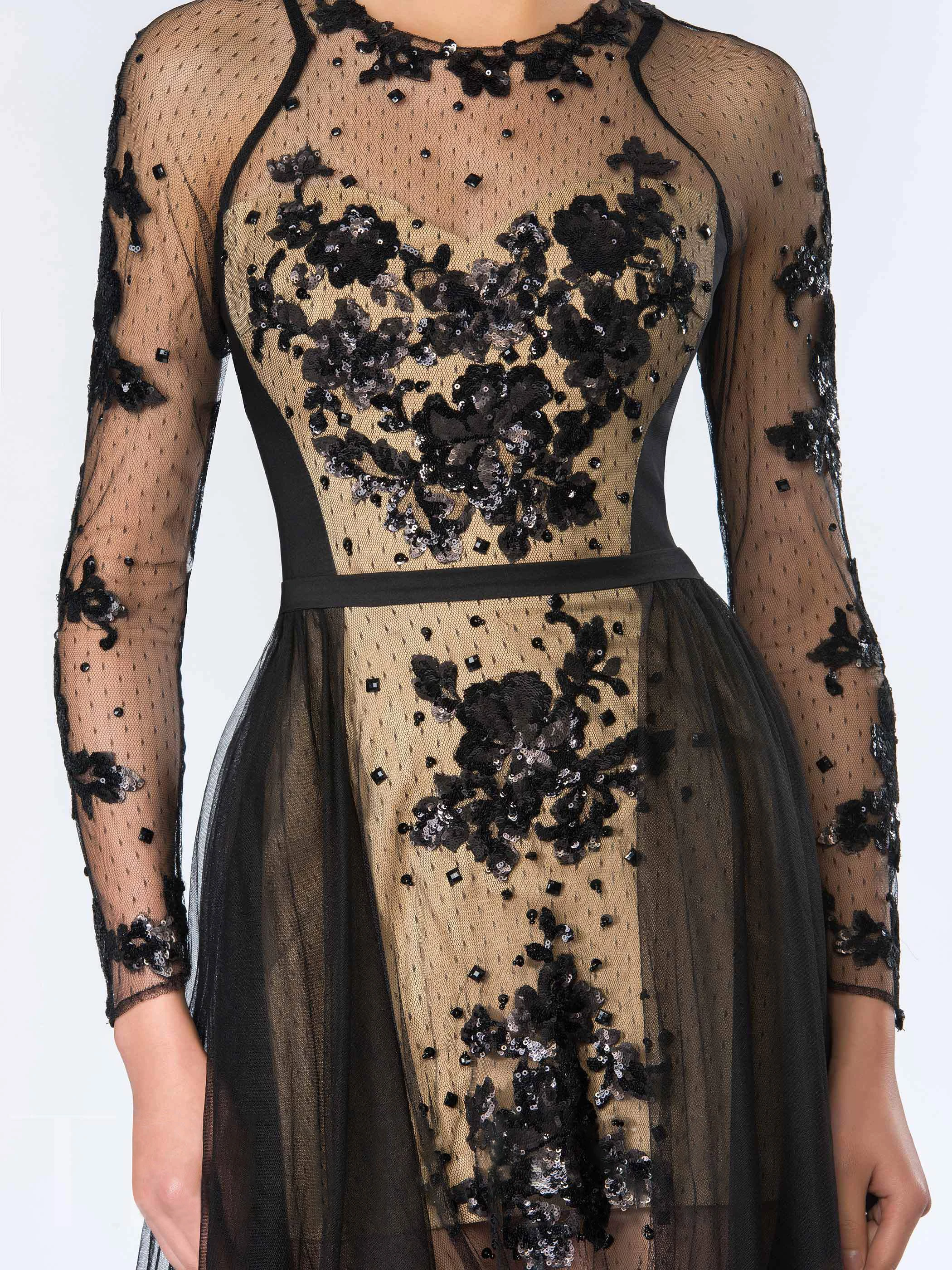 Вечернее платье А силуэт круглый вырез с полу Длина расшитый блестками длинными