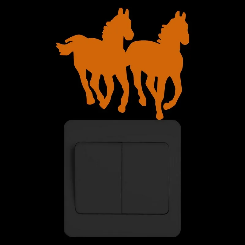 Светящаяся наклейка &quotлошадь&quot светильник переключатель украшение мультфильм