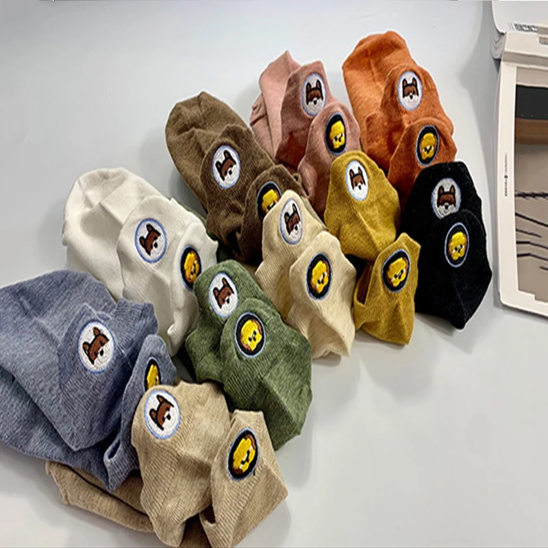 Милые носки для девочек милые с вышивкой и забавным принтом модные женские до
