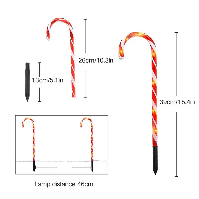 

New Christmas Lighting Garden Light Lawn Cane Light (One For Five-Solar 8 Mode) For Home Beautiful Landscape Lawn Light