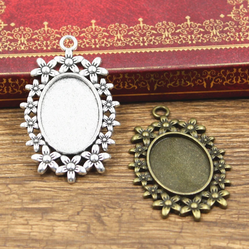2 шт. подвеска в виде цветка с кабошоном 25 х18 мм | Украшения и аксессуары