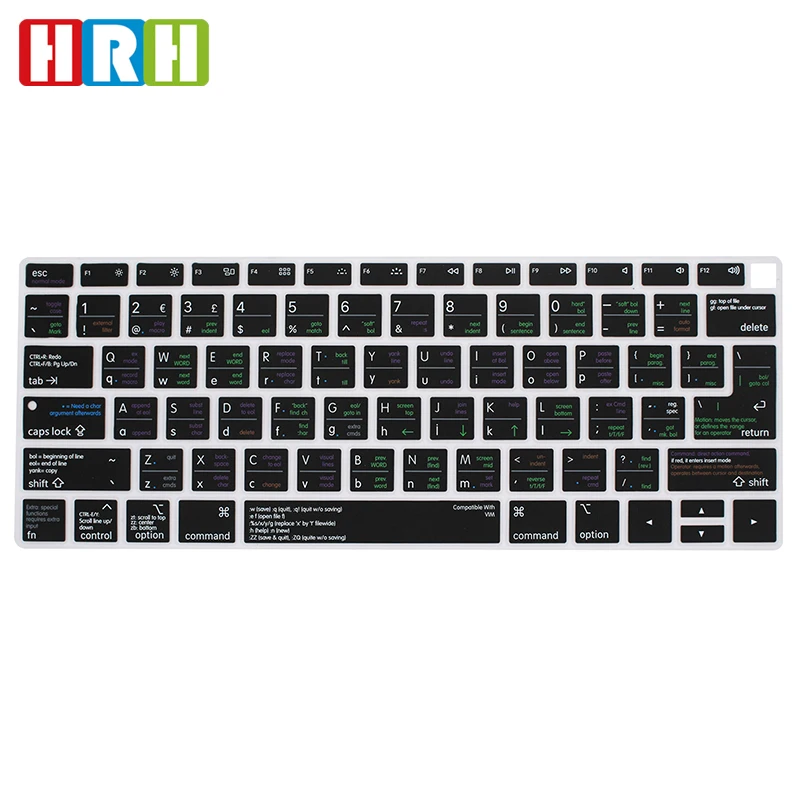 

Силиконовый чехол для клавиатуры VIM/VI с горячими клавишами для MacBook Newest Air 13 "2018 выпуска A1932 с защитой экрана Retina