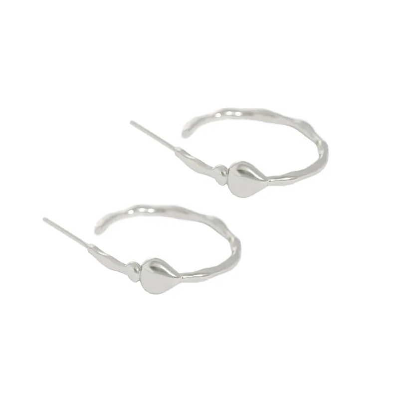 SHANICE 100% 925 Sterling Silver Small Hoop Earings ins retro design sense ancient craftsmanship matte heart-shaped circle | Украшения и