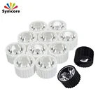 50 комплектов светодиодный ные линзы высокой мощности 1 Вт 3 Вт 5 Вт 20 мм линзы с держателем кронштейна 5 10 15 30 45 60 90 120 градусов для 1 3 5 Вт световые бусины