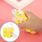 Игрушка мышь и сыр, игрушка для снятия стресса Ленивца, скрыть и искать, 2 сжимаемые фигурки и сырный блок, игрушки для стресса