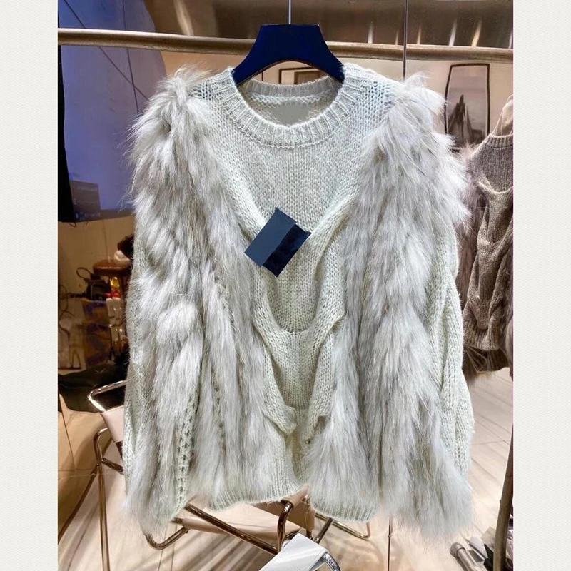 

Natural 100% Fox fur Winter Woman Coats 2021 Fashion Genuine Fur Coats Women Real Fur Coat H822