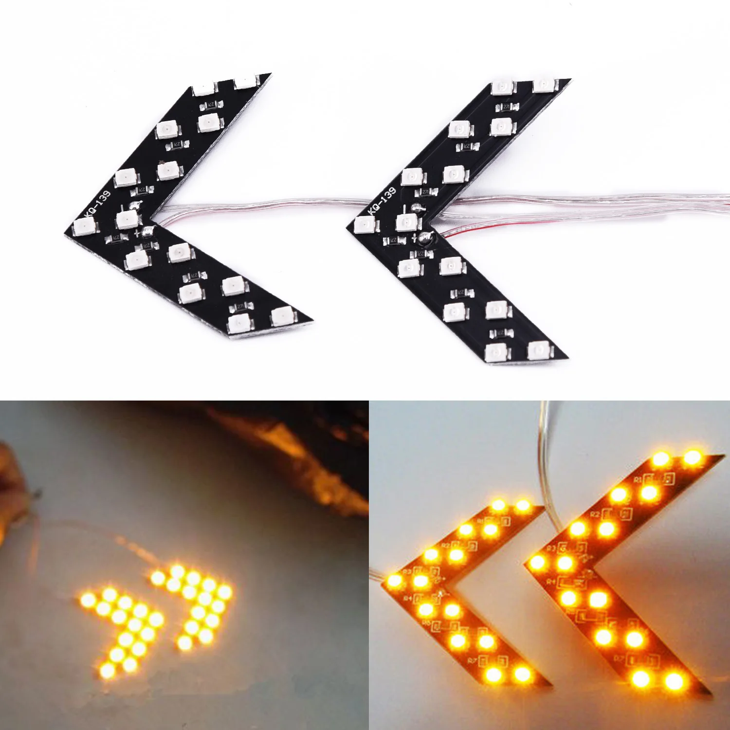 

2pcs Car Rear View Mirror Indicator Turn Signal Light Turn Light Brake Lights 14SMD Yellow Fits For 12V Cars Turn Light Brake Li