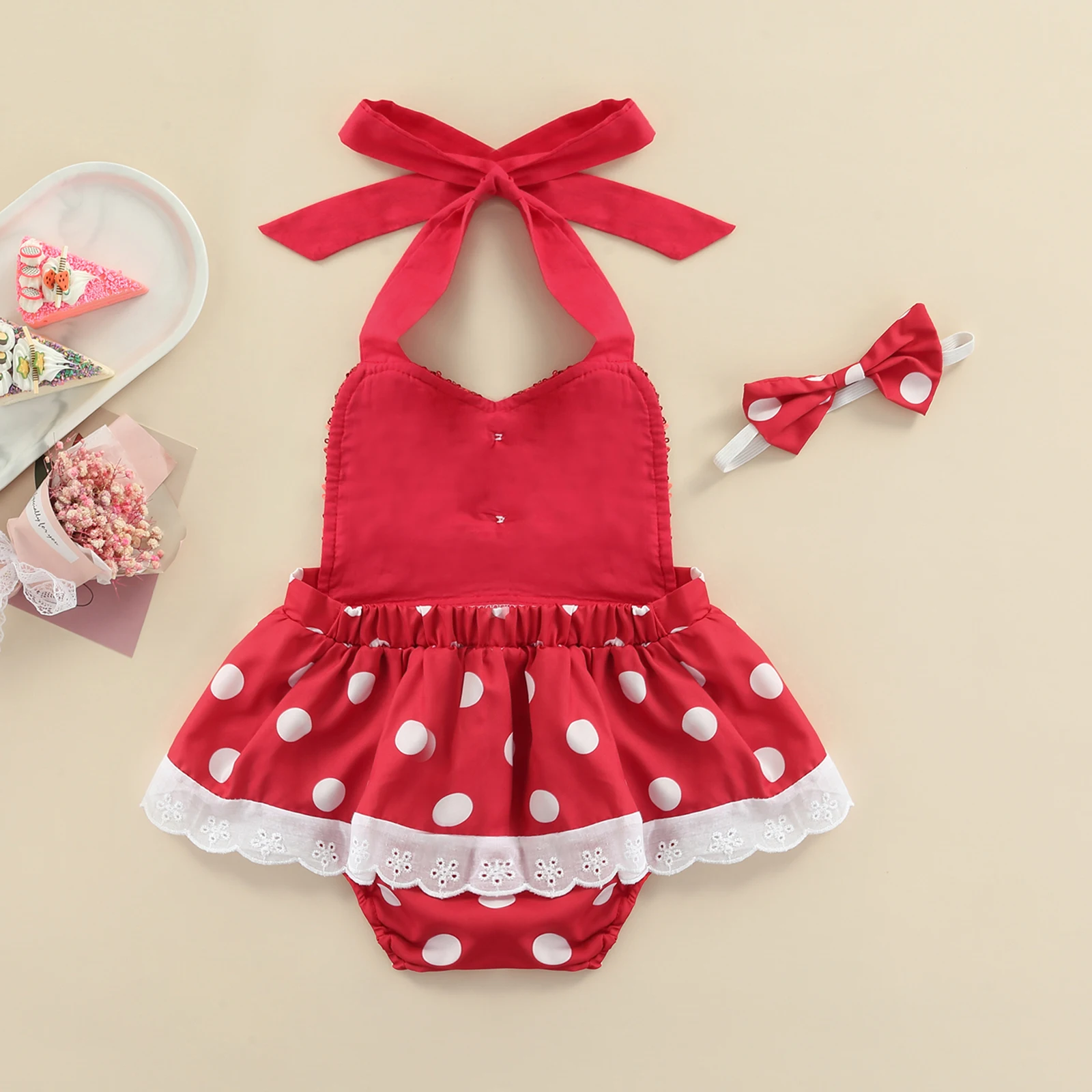 Комбинезон для маленьких девочек повязка на голову с блестками в горошек платье