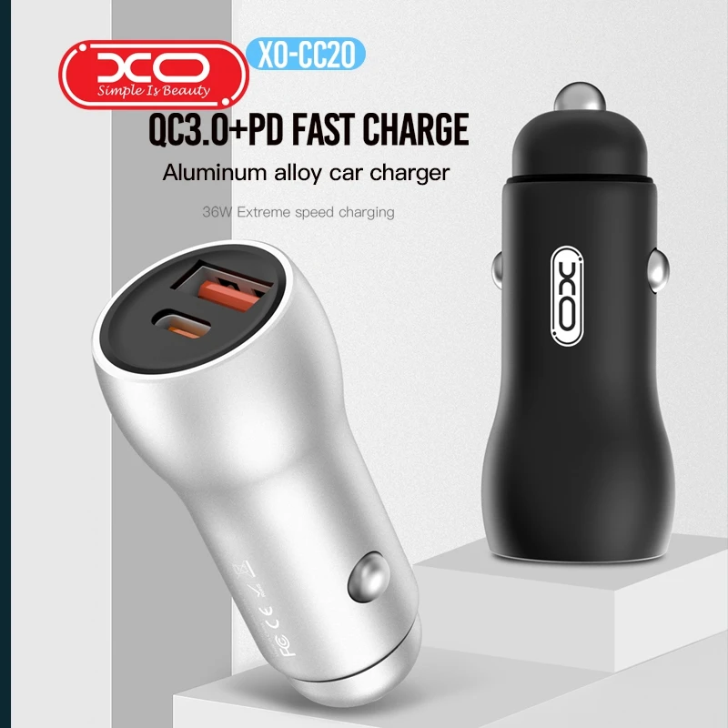 XO CC20 36 Вт Быстрая зарядка 4 0 3 USB Автомобильное зарядное устройство для iPhone 11 huawei