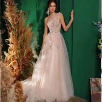 elegant champagne wedding dresses tulle a line embroidery pleat court train wedding dress bridal gowns robe de mariage