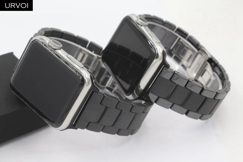 Браслет URVOI для apple watch 6 SE 5 4 3 band керамический ремешок из нержавеющей стали с