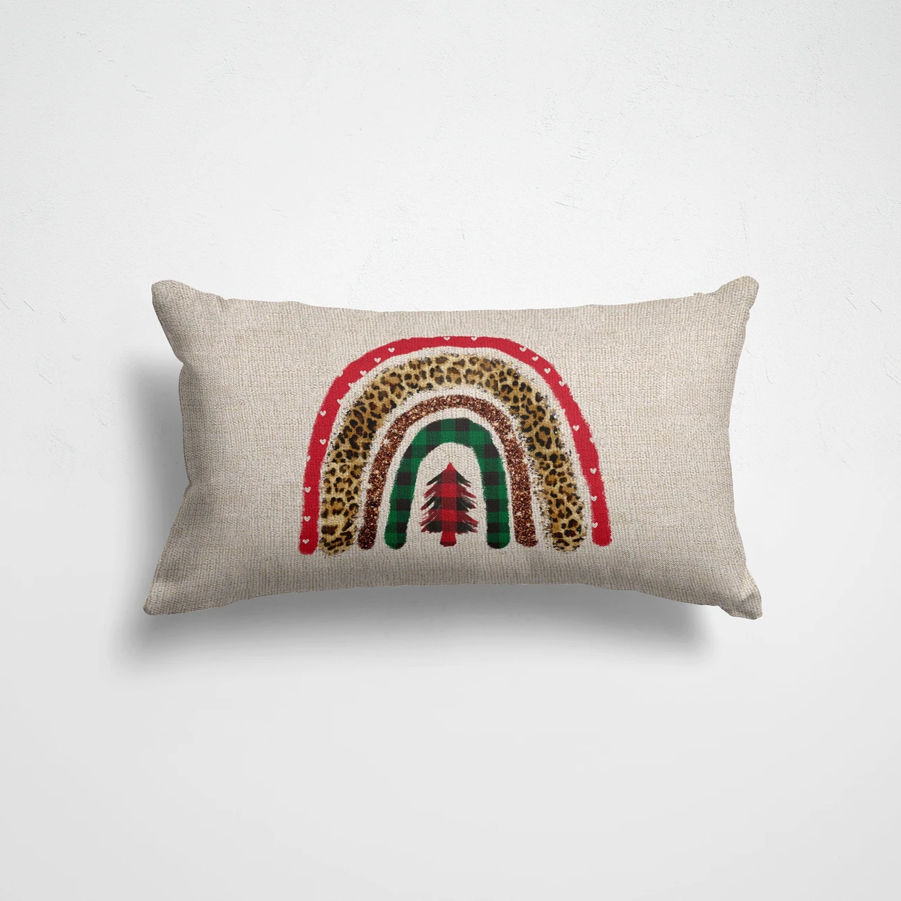 

Льняная наволочка с рождественским принтом 30x50