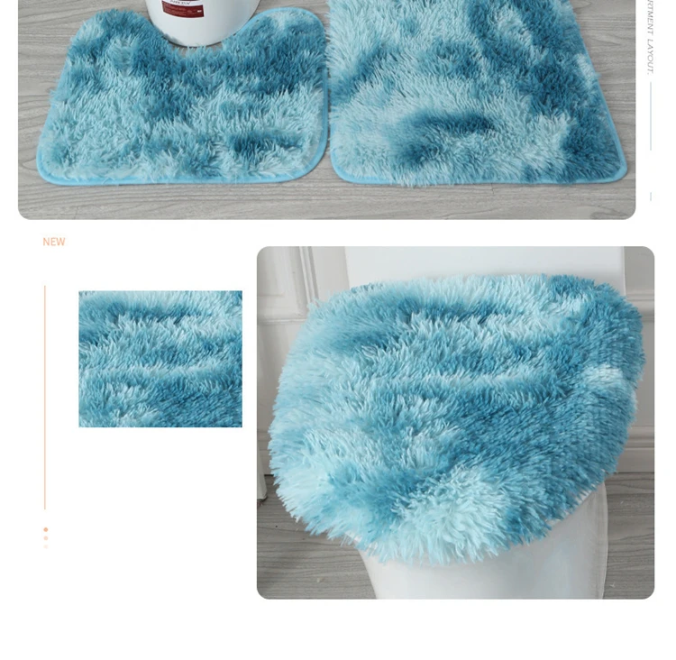 3pcsset tie dye colorful bathroom mat set non slip bath wc carpets rectangle u shape bathroom toilet rugs and lid cover kit free global shipping