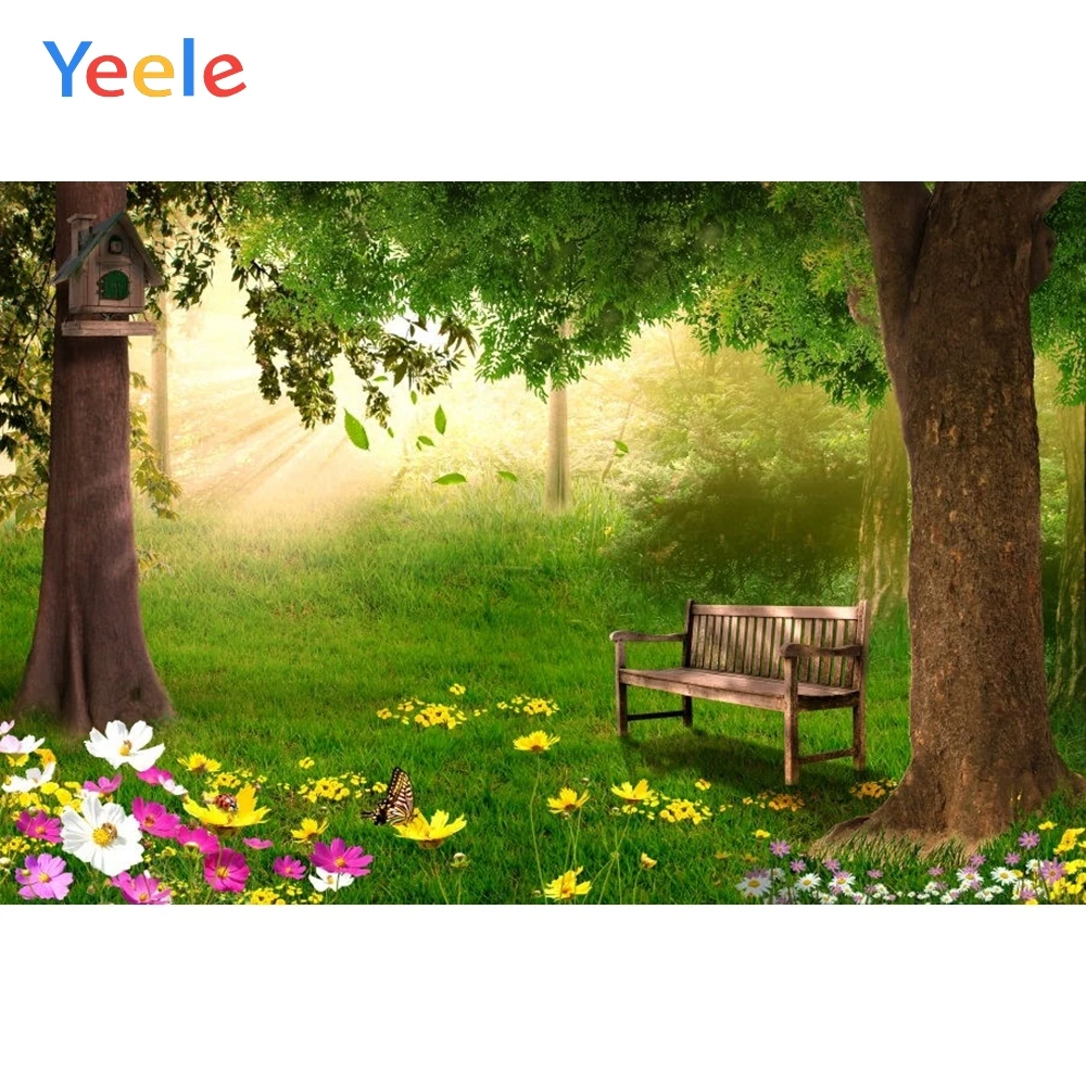 Веселая Пасха весенний цветок лес Луг деревья природа пейзаж фон Виниловый для