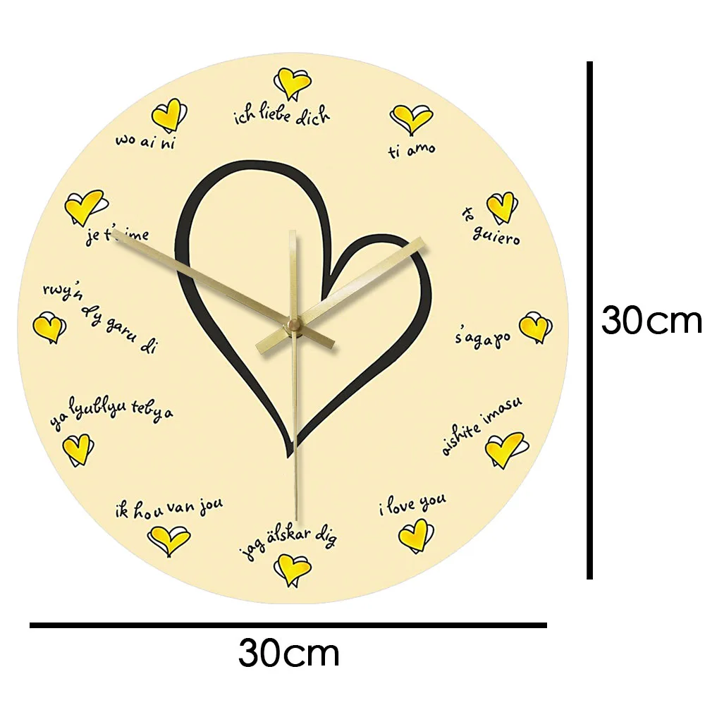 Современные дизайнерские настенные часы я люблю вас на 12 различных языках