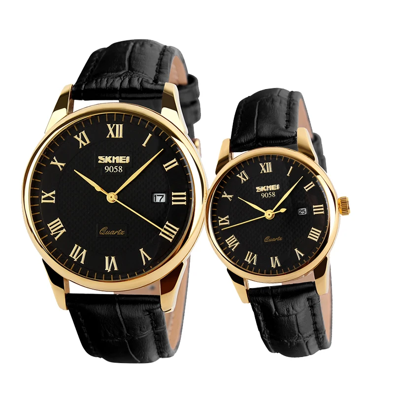 Часы наручные SKMEI мужские/женские кварцевые брендовые Роскошные с кожаным