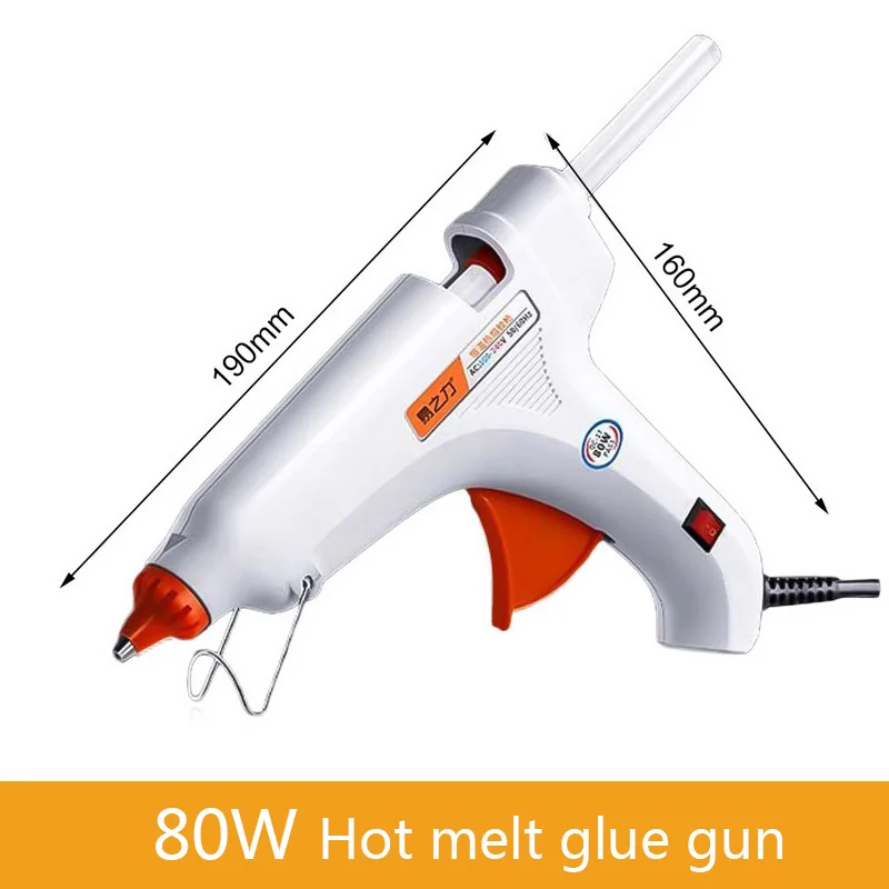 80W only glue gun Термоклей 30 Вт/80 Вт/100 Вт/60-100 Вт Профессиональный высокотемпературный термоклеевой пистолет для ремонта DIY Инструменты термоклеевой пистолет с палкой - Цвет: 80W only glue gun