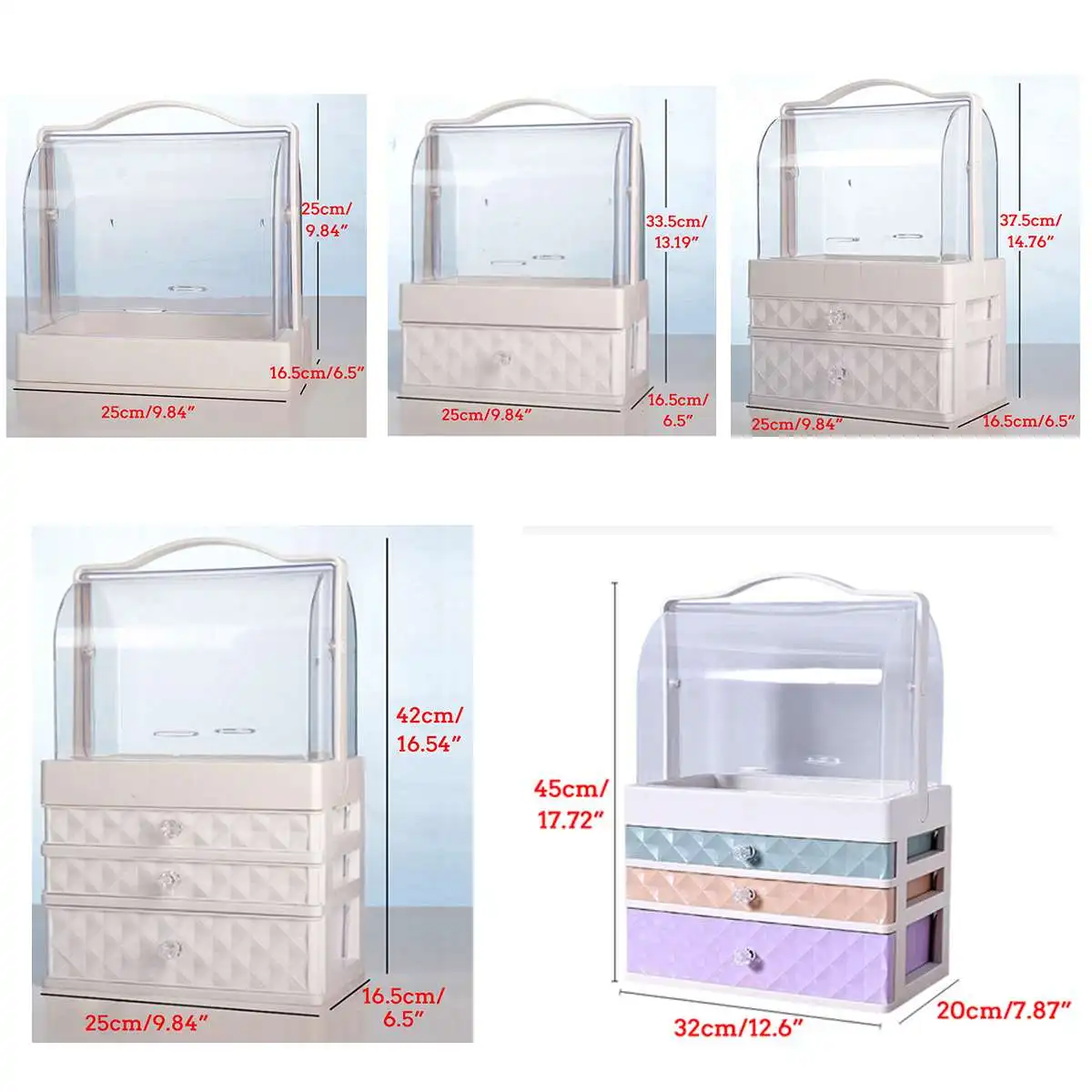 

Fashion Big Capacity Cosmetic Storage Box Waterproof Dustproof Bathroom Desktop Beauty Makeup Organizer Skin Care Storage Drawer