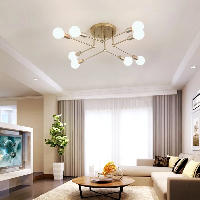 Скандинавские современные светодиодные простые золотые потолочные светильники