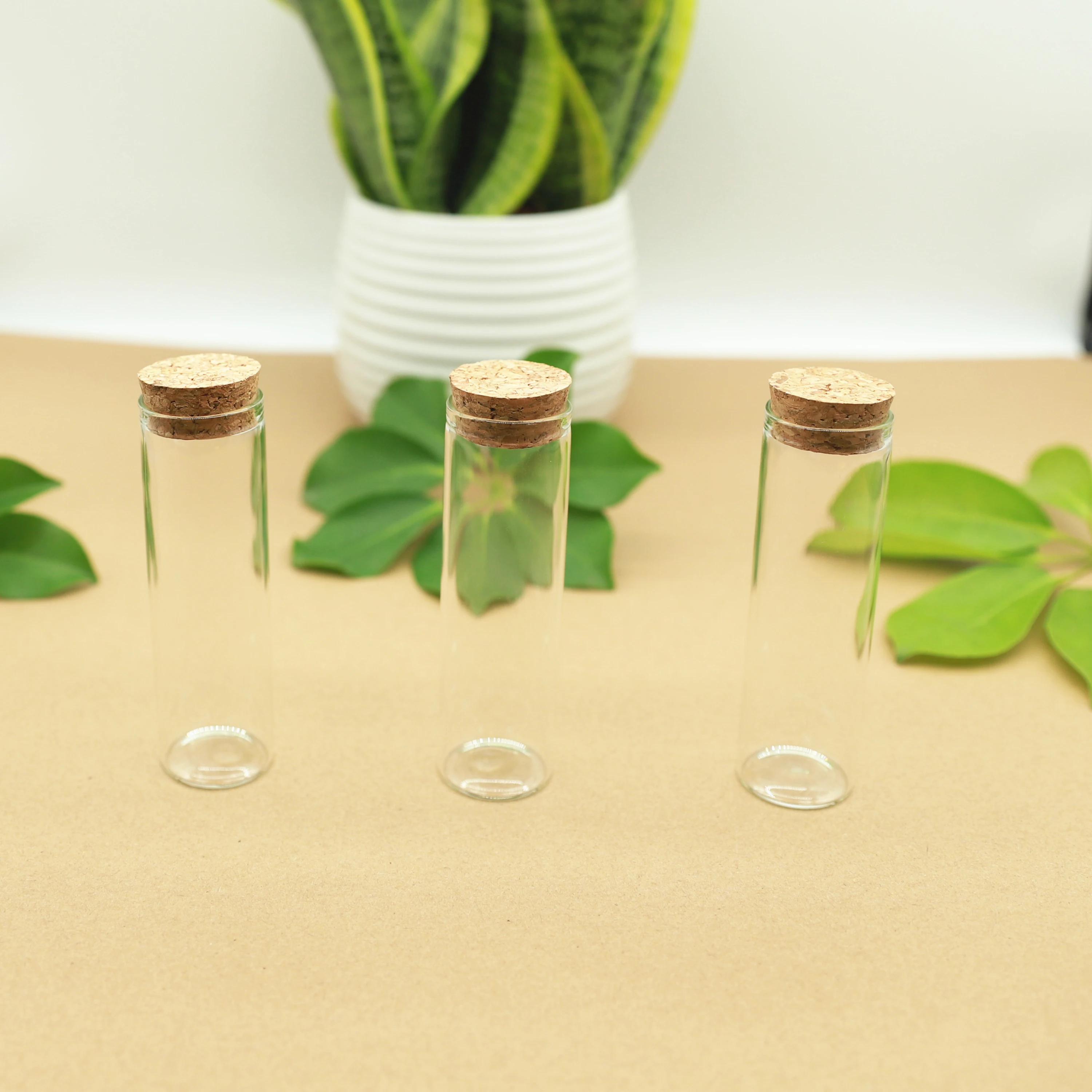 

24 Pieces Glass Bottle 30*100mm 50ml Cork Stopper Spicy Storage Bottle Container Glass Jars Vials DIY Practical Craft