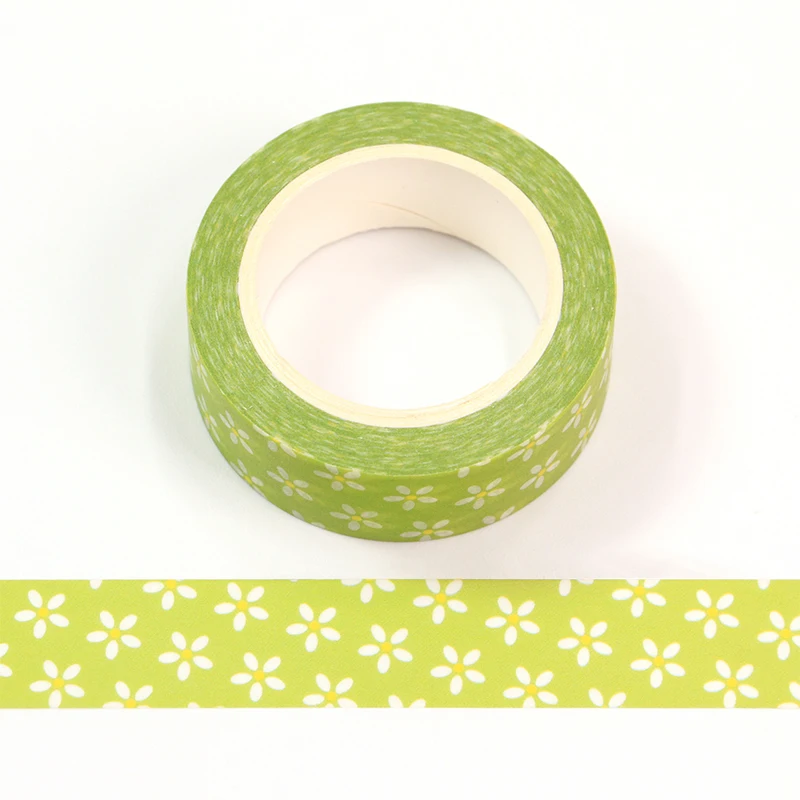 

NEW 10pcs/Lot Decorative Cute Small Floral on Grass Green Washi Tapes DIY Scrapbooking Planner Japanese Masking Tape Stationery