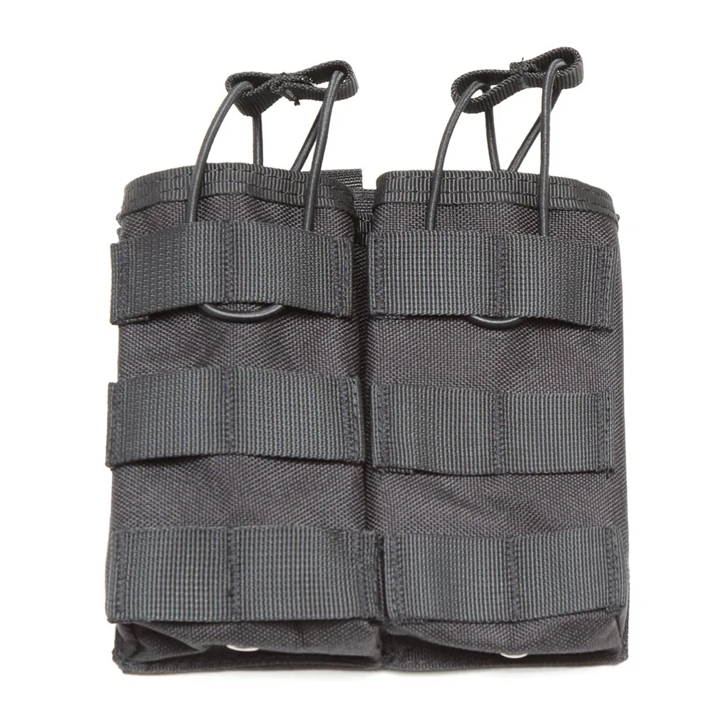 black-double Molle подсумок Тактический Двойной тройной военный Пейнтбольный жилет для техники охотничьи принадлежности Универсальный Mag сумка картридж - Цвет: black-double