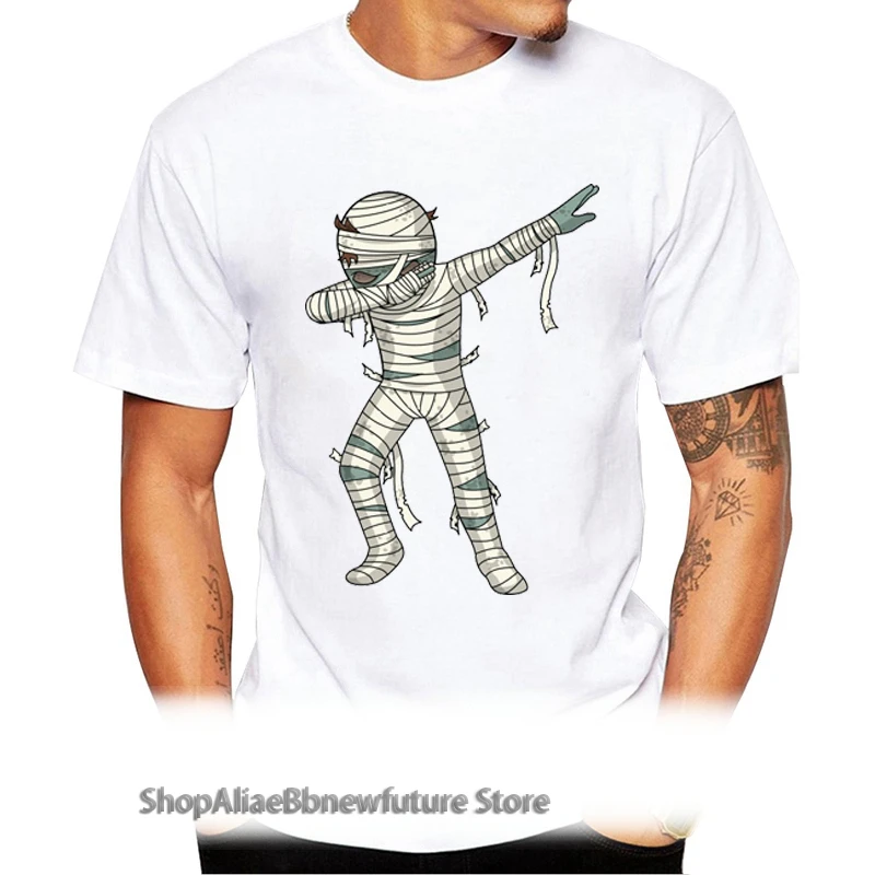 

TEEHUB Newest Dabbing Mummy Men T-Shirt Dab Dance Pose Printed Male Halloween Tops O-Neck Short Sleeve Men's Geek Tee Shirts