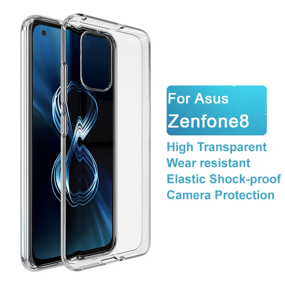 High Quality Lens Protected Back Cover for ASUS Zenfone 8 ZS590KS Soft TPU Silicone Mobile Phone Case Zenfone8 Shockproof Fundas