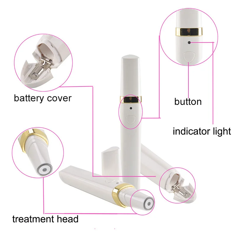 БИО ручка для удаления прыщей акне лазерная с актуальным нагревом и светодиодный