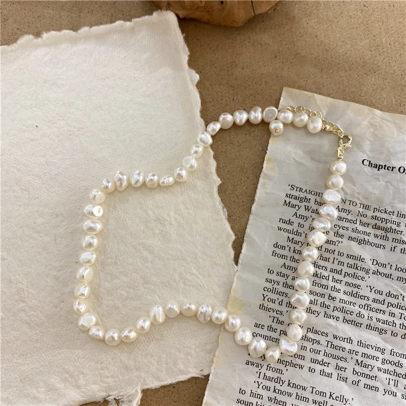 

DAVINI Elegant Pearl Choker Necklace Vintage Baroque Water Pearl Necklace for Women Female Wedding Jewelry MG455