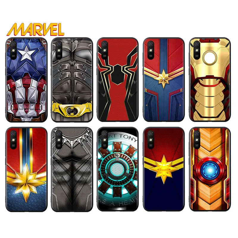 

Avengers Hero Marvel for Xiaomi Redmi 10X Pro 5G 9A 9I 9T 9 GO K40 K30 K20 Ultra 8 7 6 5 4X Pro Soft Black Phone Case