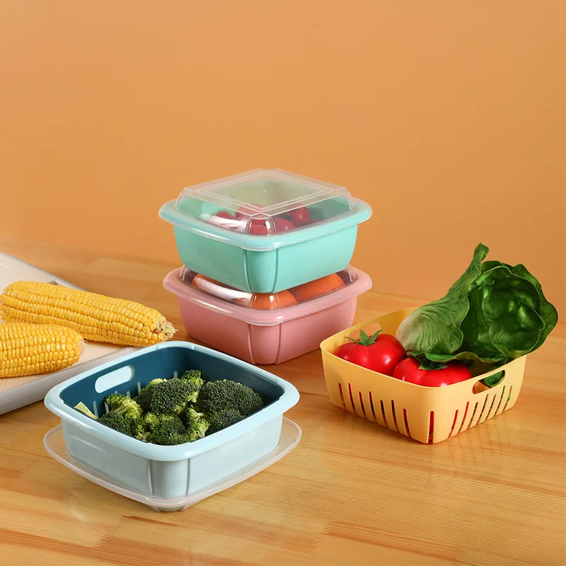 

Kitchen Refrigerator fresh water storage box Organizer Freshness Drain Storage Home use Storage Rack Fridge Freezer Shelf Holder