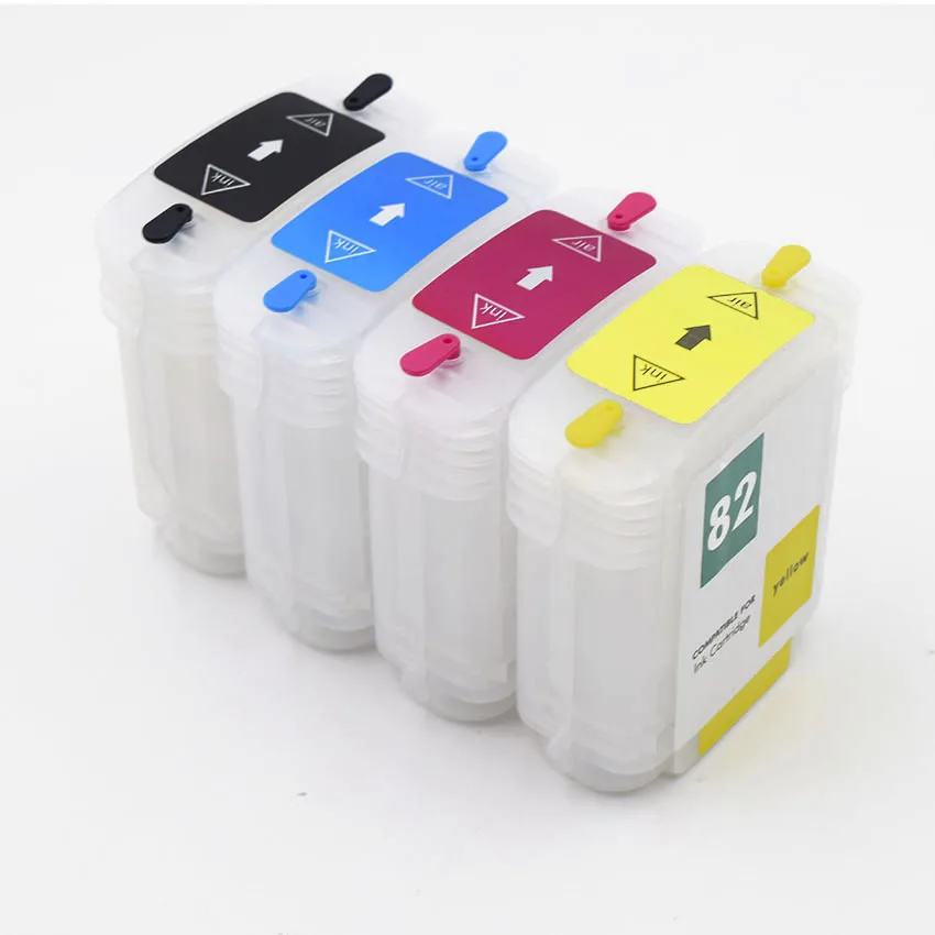 

10 82 Refillable Ink Cartridge With Arc Chips For HP Designjet 500 500ps 800 800ps Plotters For HP10 HP82 HP500 HP800 Printer