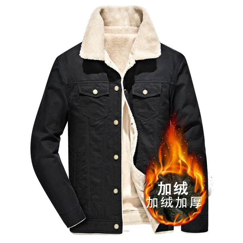 M-4XL кашемировая Мужская куртка большого размера с длинным рукавом плотное теплое