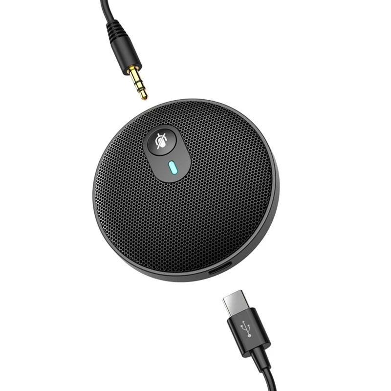 

USB Conference Microphone, 360° Omnidirectional Condenser Mic for PC Laptop Business Video Conference Voice Pickup