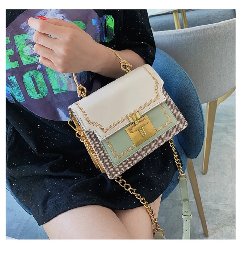 

2021 New Korean Version Of The Handbag With a Hundred Small Square Fashion Texture Chain Crossbody Shoulder Bag