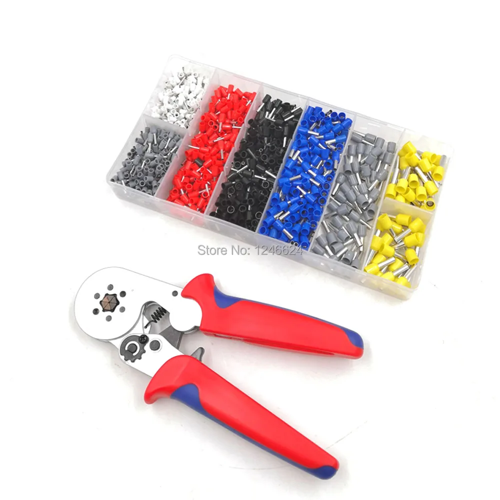 HAICABLE Ratchet Hexagon Crimping Tool Kit With Terminals 1200pcs, Cord End Sleeve and Wire Ferrules Crimper pliers