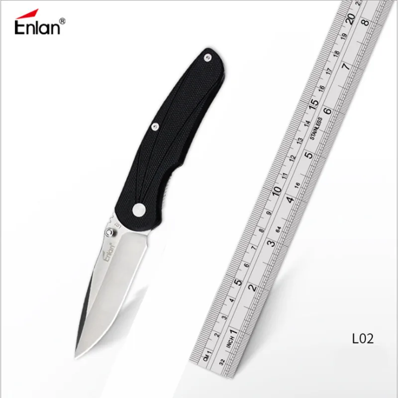 L02 Enlan L02 складной нож 8Cr13MoV лезвие G10 Ручка 58-60HRC Открытый Охота выживания коллекция подарок EDC инструмент - Цвет: L02