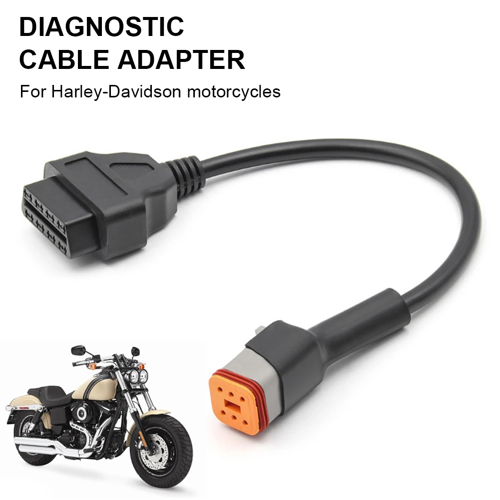 

Motorcycle 6Pin To OBD2 Adapter OBD2 Diagnostic Scanner Adapter Cable ELM327 OBD Scanner For Harley Davidson Motorcycle