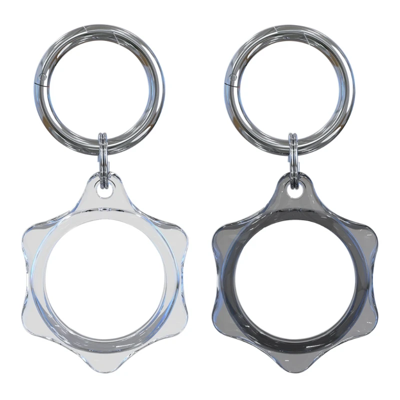 

X37D Fashion Protective Cover for AirTag Case with Key Chain Ring Shockproof Anti-Fall Case Shell Transparent