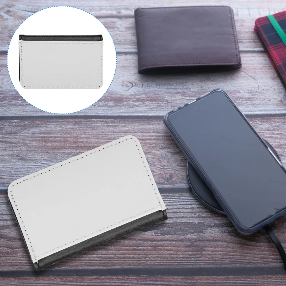 

1pc PU Leather Business Cards Pouch ID Cards Durable Protection Cover (Black)