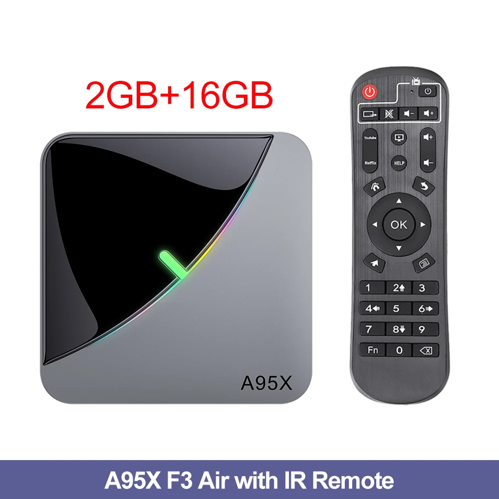 2G16G RGB светильник Android 9,0 ТВ приставка Amlogic S905X3 A95X F3 Air Max 4 Гб ОЗУ 64 Гб ПЗУ A95X F3 ТВ приставка Smart 8K медиаплеер двойной Wifi 1G8G - Цвет: 2G16G