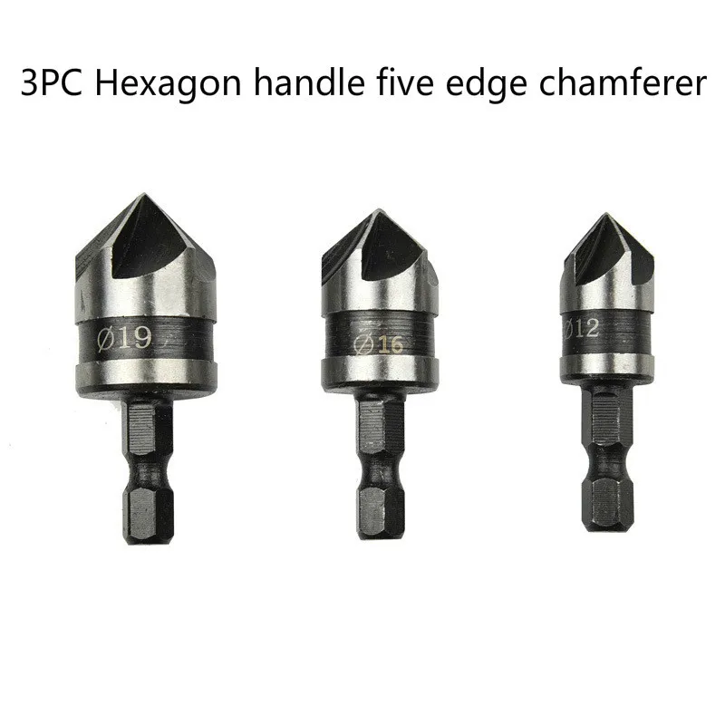 3PC/2PC 12-19mm Drill Bit for metal 90 degree Tools Hex Countersink Cutter Set Wood Quick Change Round Shank For Power Tool | Инструменты