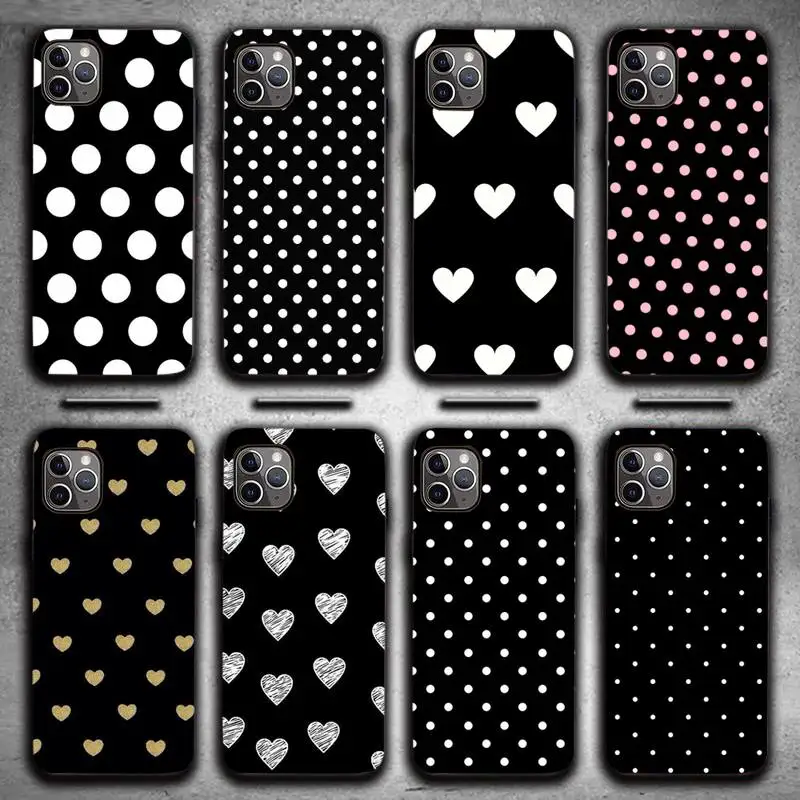 

Polka Dot Art Cute Soft Silicone Phone Case For Iphone 7 8 Plus 11 12 Pro MiniX XS MAX XR SE 2020 Shockproof Back Cover