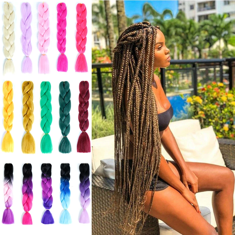 24 дюйм плетение волос наращивание Джамбо косы синтетические волосы стиль 100 г/шт.