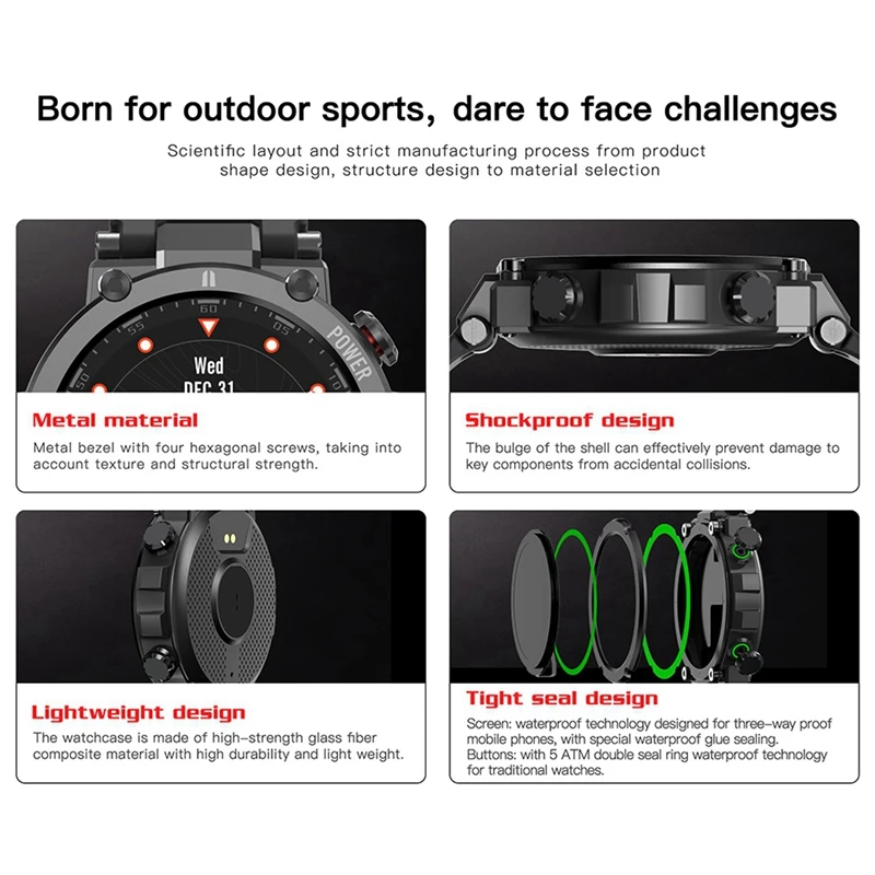 

Kospet 2 Pcs Raptor Smart Watch 1.3-Inch Contact Screen Smart Watch Supports 20 Sports Modes, Black & Gray