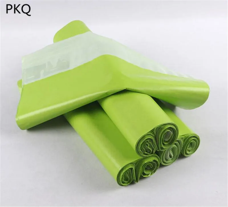 100 шт. цветная маленькая Курьерская сумка зеленая сумка-конверт почтовая